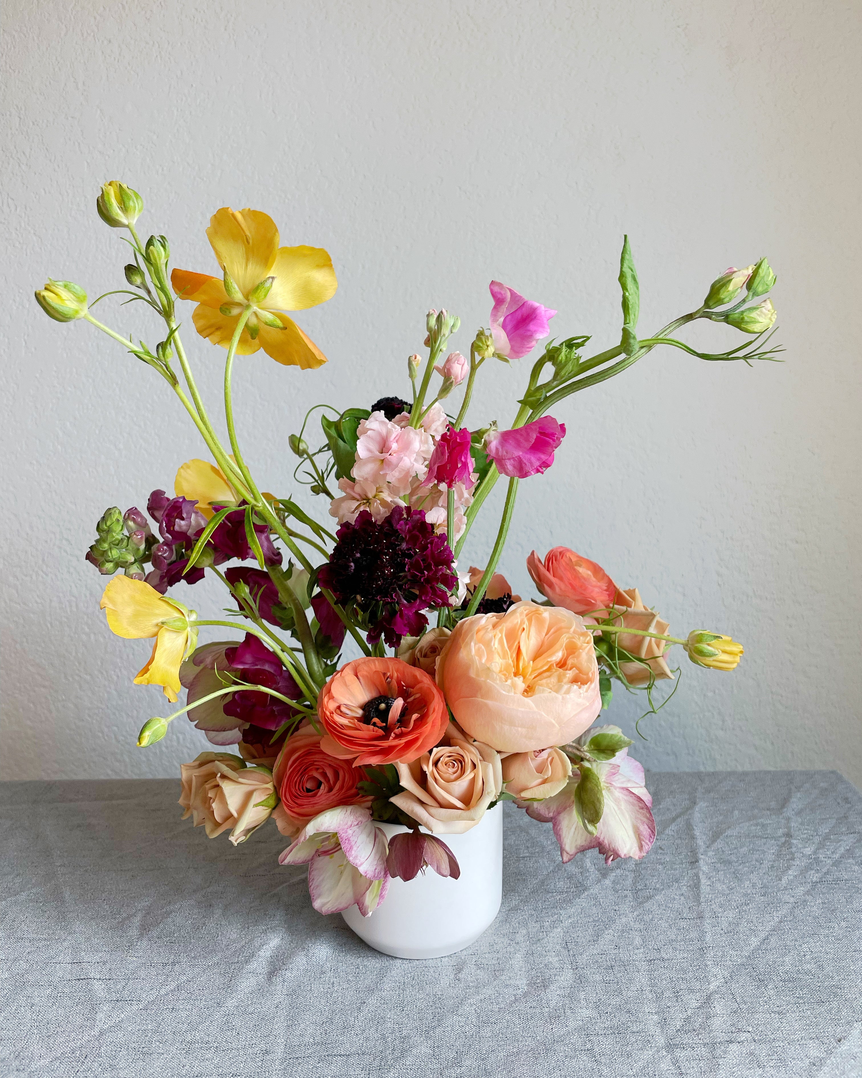 unique and playful event flowers, perfect for your spring wedding or backyard party 
