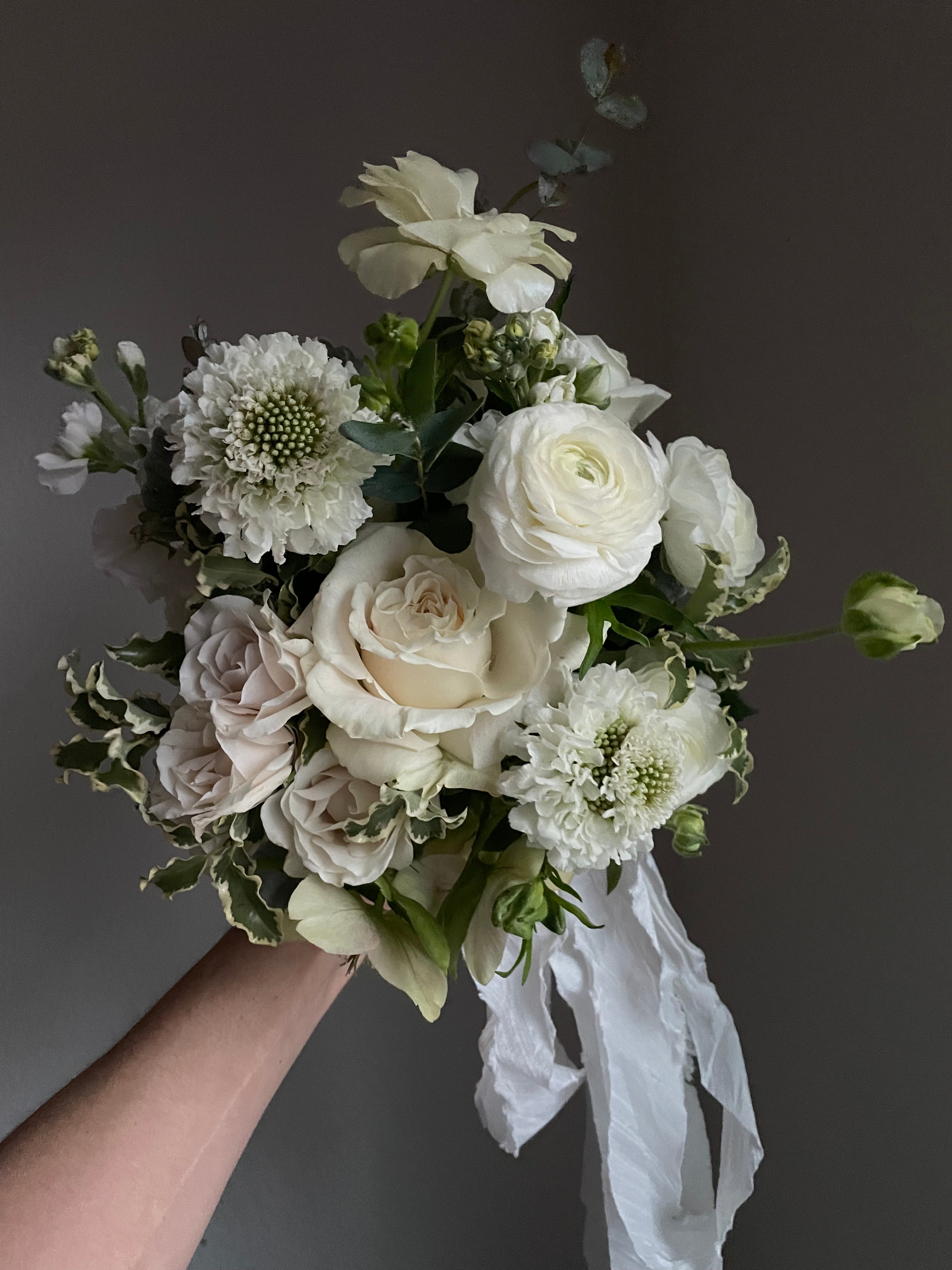 classic white and green bridesmaid bouquet 